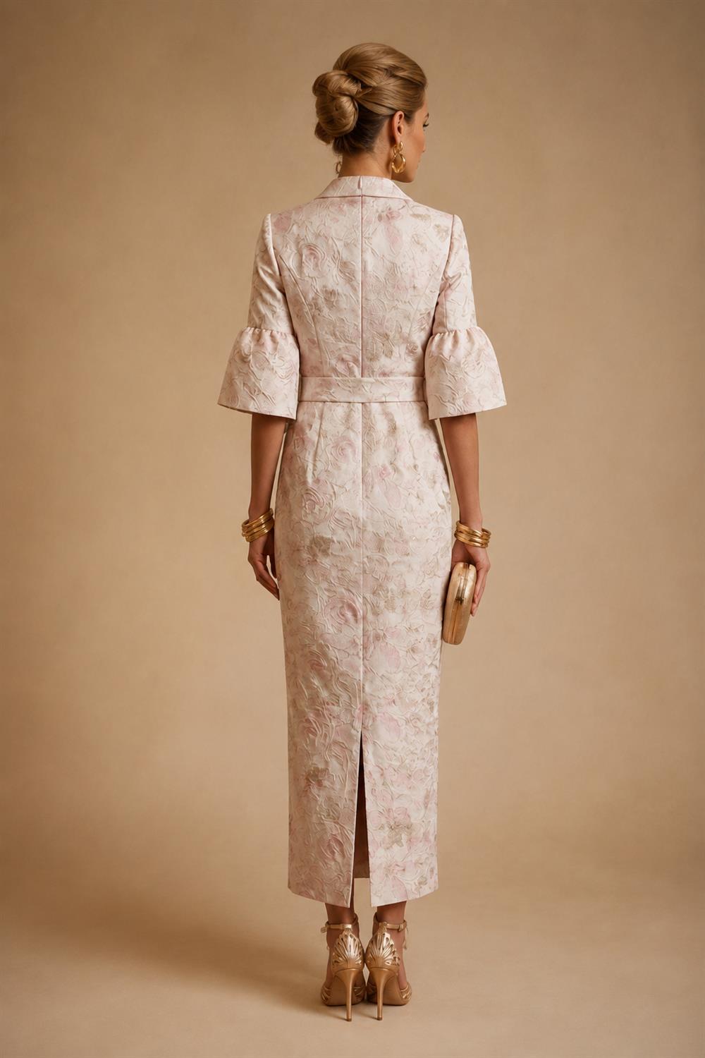 A-Line/Princess V-Neck Chiffon Maxi Mother of the Bride & Groom Dresses with Lace Appliques, Sweep Train & Bow (SHI22501641)