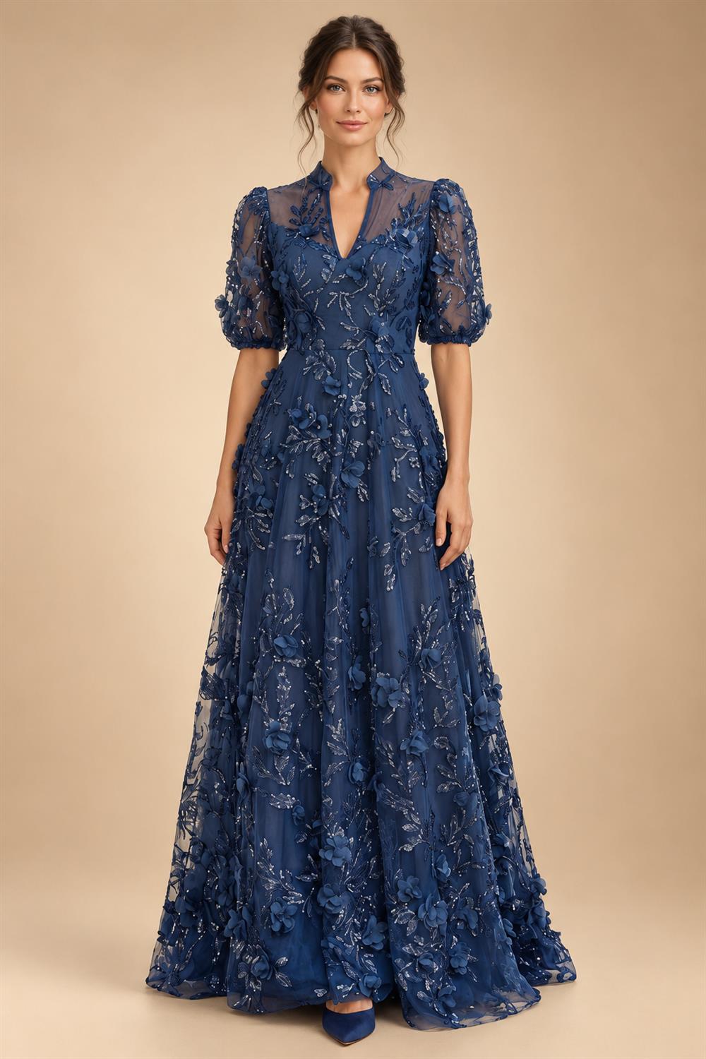 A-Line/Princess Sweetheart Chiffon Maxi Mother of the Bride & Groom Dresses with Lace Appliques & Ruched Bodice (SHI22501637)