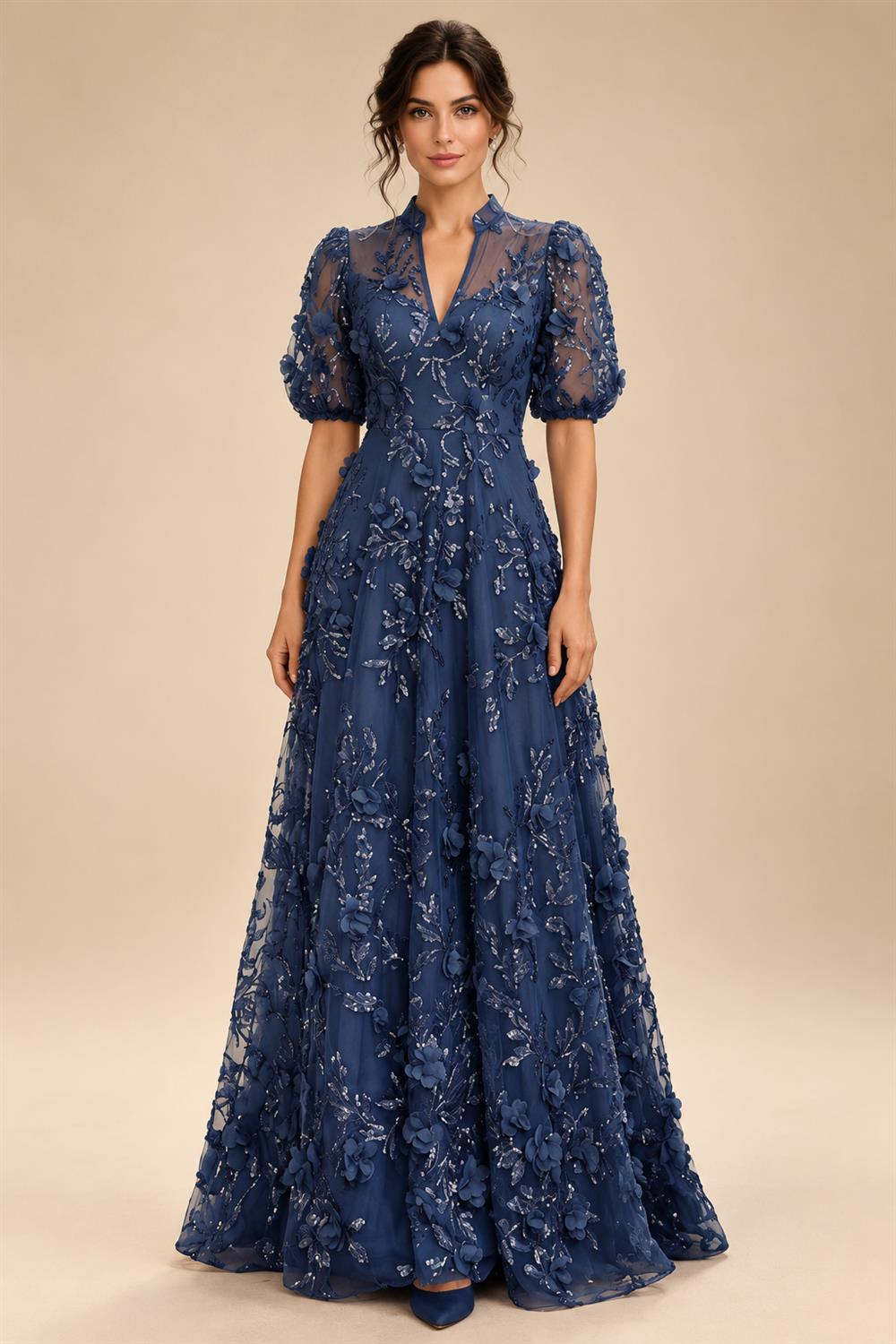 A-Line/Princess Sweetheart Chiffon Maxi Mother of the Bride & Groom Dresses with Lace Appliques & Ruched Bodice (SHI22501637)