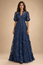 A-Line/Princess One Shoulder Floral Embroidery Floor-Length Mother of the Bride & Groom Dresses for Women (SHI22501656)