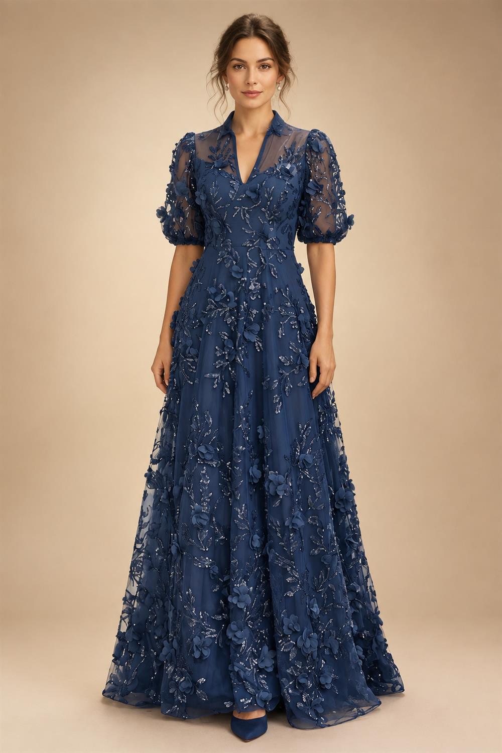 A-Line/Princess Scoop Neck Chiffon Floor-Length Mother of the Bride & Groom Dresses with Tiered Layers & Ruffles (SHI22501612)