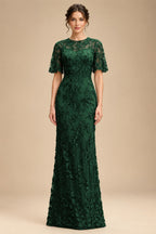 Lace Floral Sheath/Column Scoop Neck Floor-Length Mother of the Bride & Groom Dresses for Women (SHI22501493)
