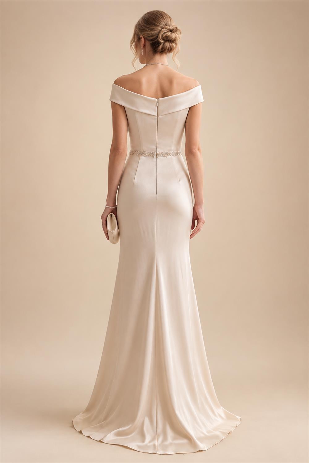 Sheath/Column Off Shoulder Chiffon Floor-Length Mother of the Bride & Groom Dresses with Lace Appliques (SHI22501551)