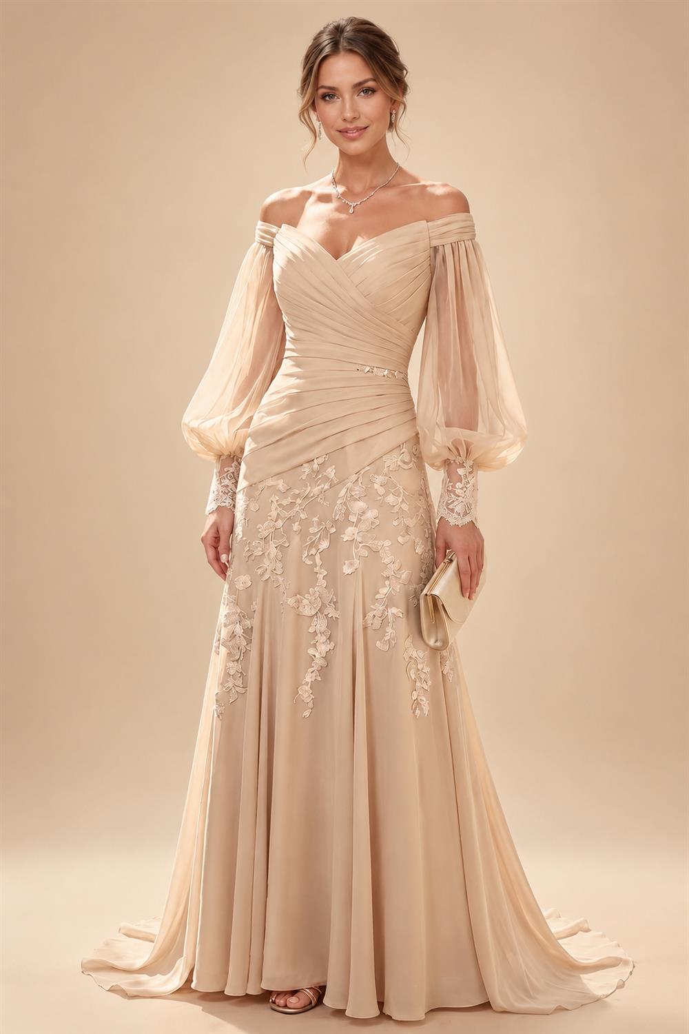 A-Line/Princess V-Neck Floral Print High-Low Mother of the Bride & Groom Dresses with Ruched Bodice (SHI22501569)