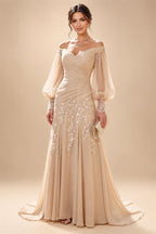 Floral Embroidery A-Line/Princess Scoop Neck Floor-Length Mother of the Bride & Groom Dresses for Women (SHI22501498)