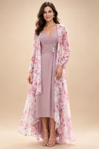 A-Line/Princess Off Shoulder Chiffon Maxi Mother of the Bride & Groom Dresses with Lace Appliques, Rhinestone & Pleats (SHI22501655)