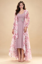 A-Line/Princess V-Neck Velvet Floor-Length Mother of the Bride & Groom Dresses with Ruched Waist (SHI22501614)