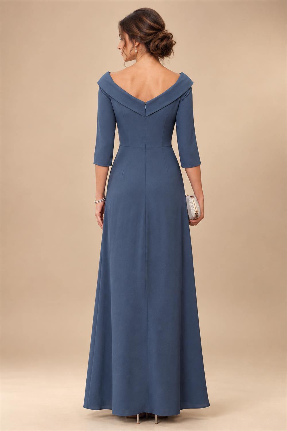 A-Line/Princess V-Neck Chiffon Floor-Length Mother of the Bride & Groom Dresses with Lace Appliques, Sequin & Ruffles (SHI22501608)