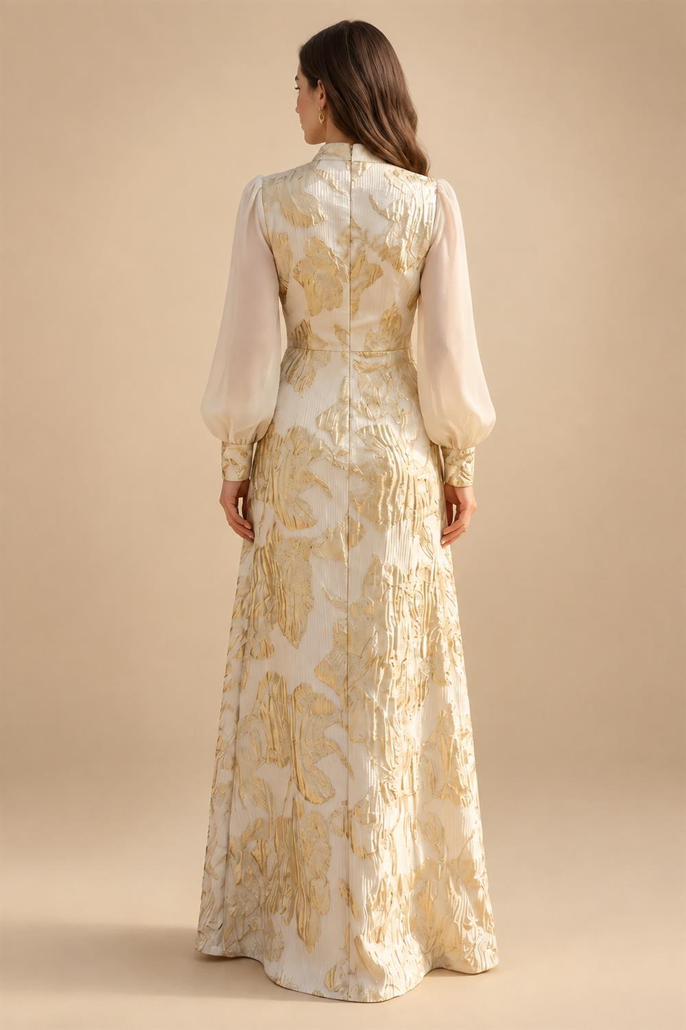 A-Line/Princess Scoop Neck Satin High-Low Mother of the Bride & Groom Dresses with Sequin Floral & Pleats (SHI22501631)