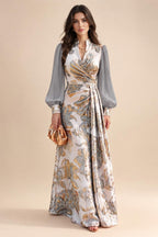 A-Line/Princess Scoop Neck Jacquard Floor-Length Mother of the Bride & Groom Dresses with Ruched Waist (SHI22501615)