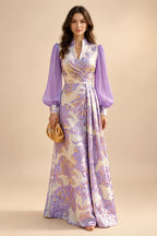 A-Line/Princess Scoop Neck Jacquard Floor-Length Mother of the Bride & Groom Dresses with Ruched Waist (SHI22501615)