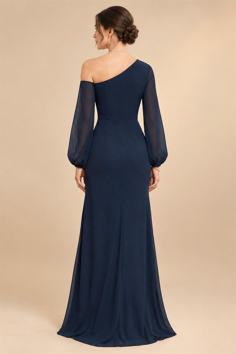 A-Line/Princess Off Shoulder Chiffon Floor-Length Mother of the Bride & Groom Dresses with Ruched Waist & Slit (SHI22501619)