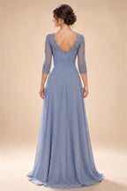 A-Line/Princess Sweetheart Chiffon Maxi Mother of the Bride & Groom Dresses with Lace Appliques & Ruched Bodice (SHI22501637)