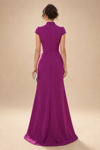 Jumpsuit Scoop Neck Chiffon Floor-Length Mother of the Bride Pantsuits with Rhinestones (SHI22501658)
