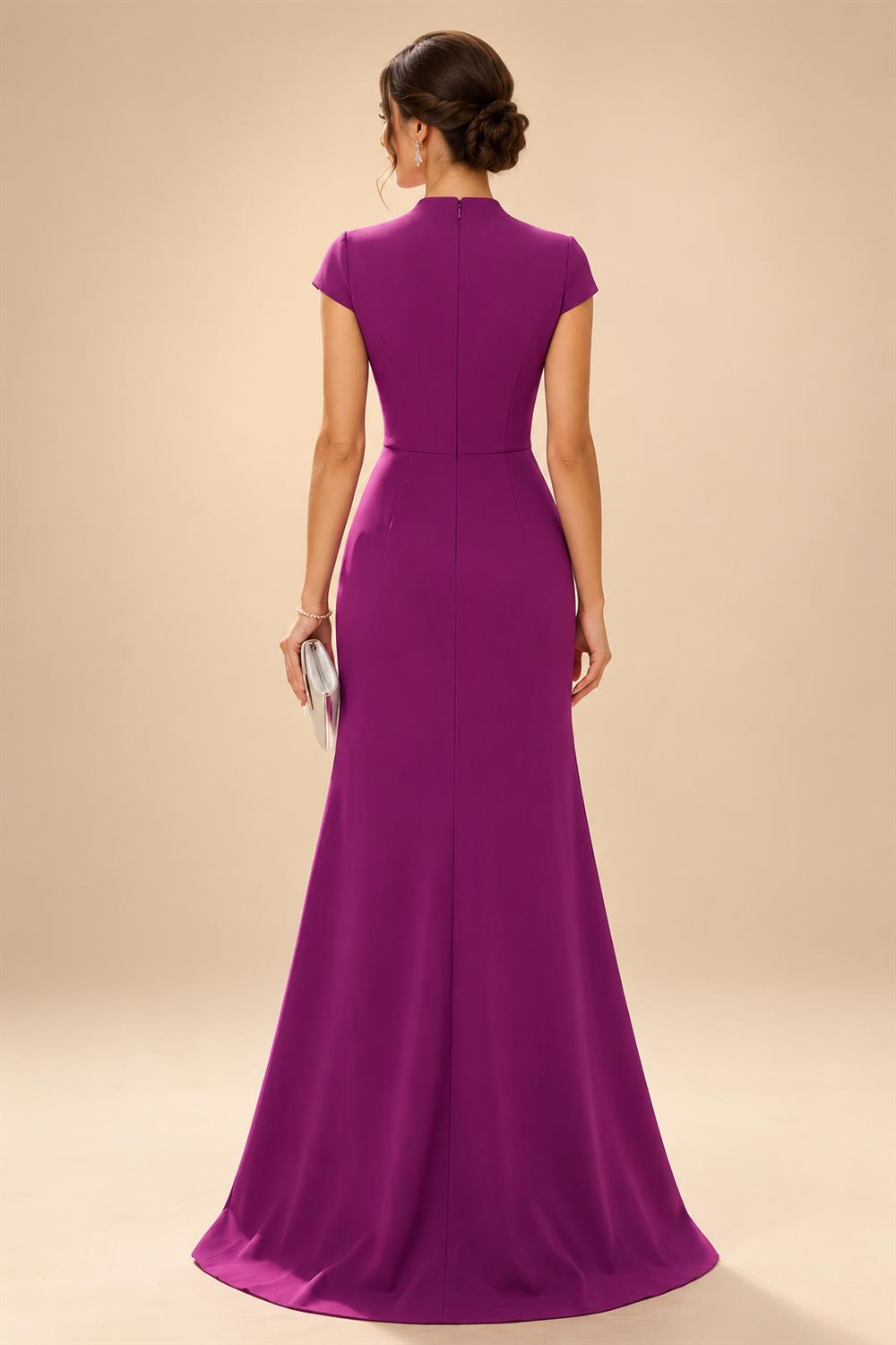 A-Line/Princess Off Shoulder Chiffon Floor-Length Mother of the Bride & Groom Dresses with Ruched Waist & Slit (SHI22501619)