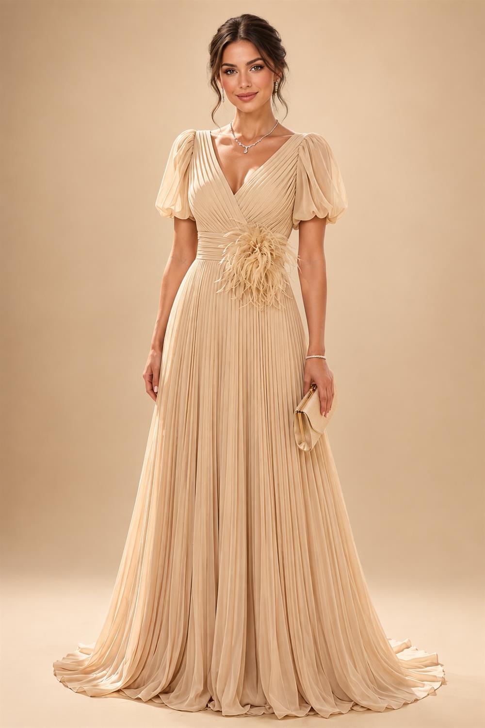 A-Line/Princess V-Neck Floral Print High-Low Mother of the Bride & Groom Dresses with Ruched Bodice (SHI22501569)