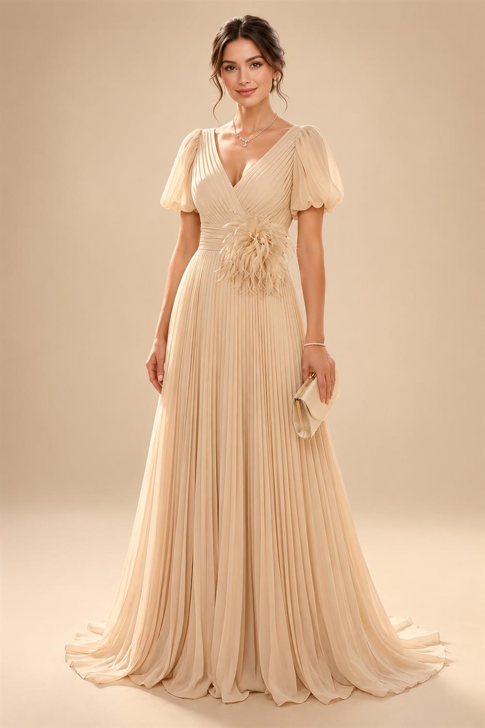 A-Line/Princess Scoop Neck Chiffon Floor-Length Mother of the Bride & Groom Dresses with Tiered Layers & Ruffles (SHI22501612)