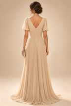 A-Line/Princess V-Neck Floral Print High-Low Mother of the Bride & Groom Dresses with Ruched Bodice (SHI22501569)