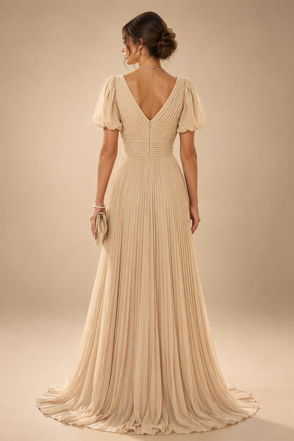 A-Line/Princess V-Neck Chiffon Floor-Length Mother of the Bride & Groom Dresses with Lace Appliques & Ruffles (SHI22501563)
