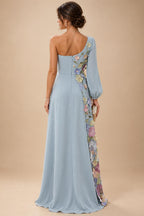 A-Line/Princess One Shoulder Floral Embroidery Floor-Length Mother of the Bride & Groom Dresses for Women (SHI22501656)