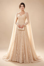 A-Line/Princess Strapless Lace Appliques Floor-Length Mother of the Bride & Groom Dresses with Pleats, Ruched Waist & Sweep Train (SHI22501664)