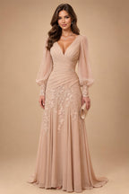 A-Line/Princess Scoop Neck Chiffon Maxi Mother of the Bride & Groom Dresses with Ruffles (SHI22501599)