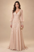 A-Line/Princess Scoop Neck Chiffon Maxi Mother of the Bride & Groom Dresses with Ruffles (SHI22501599)