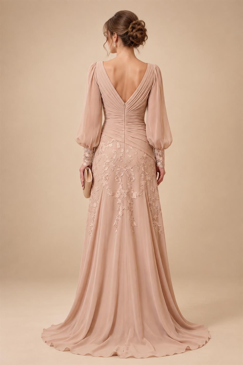 A-Line/Princess Scoop Neck Chiffon Maxi Mother of the Bride & Groom Dresses with Ruffles (SHI22501599)