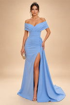 Sheath/Column Off Shoulder Chiffon Floor-Length Mother of the Bride & Groom Dresses with Lace Appliques (SHI22501551)