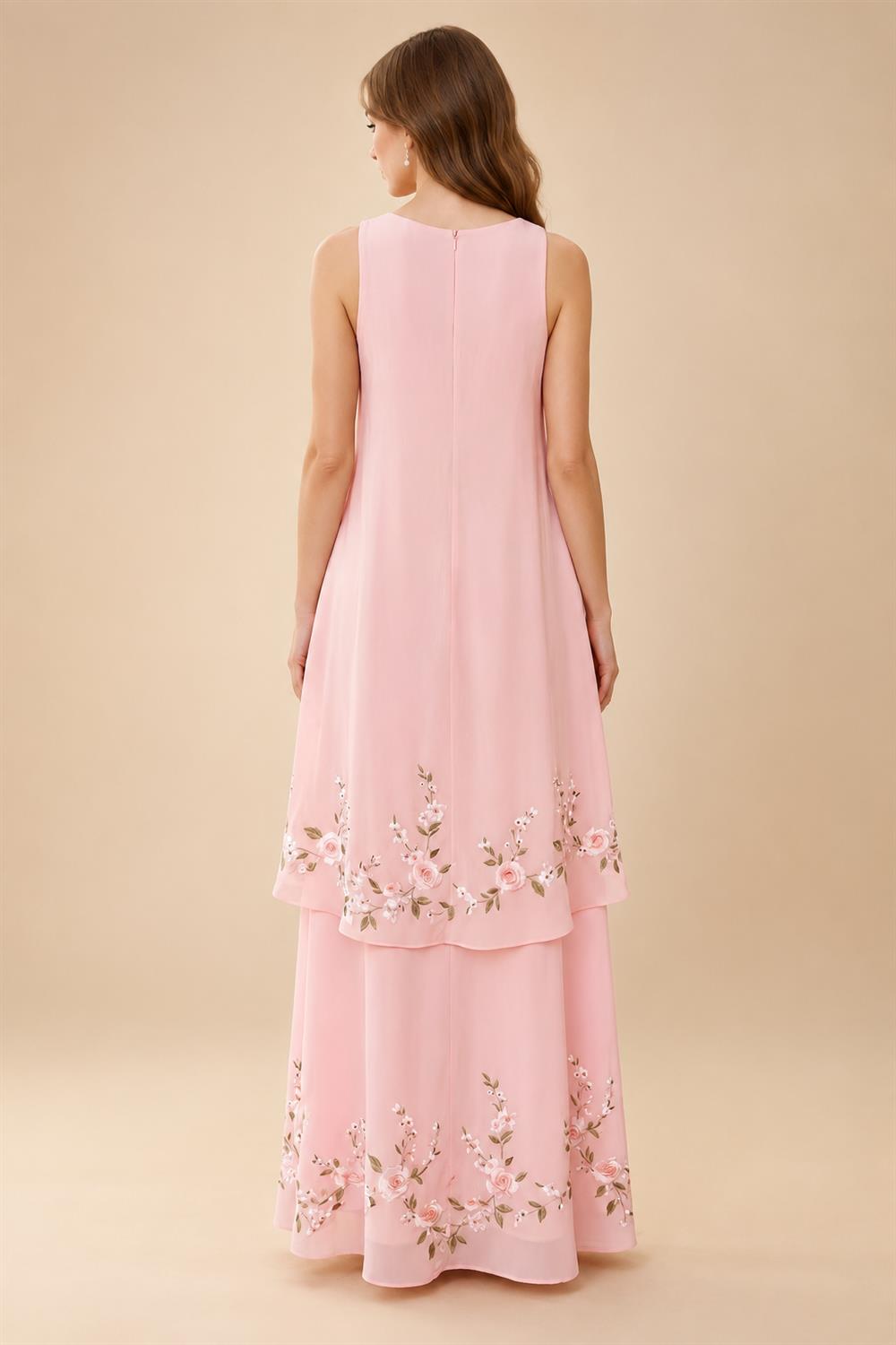 Chiffon A-Line/Princess Scoop Neck Floor-Length Mother of the Bride & Groom Dresses with Floral Embroidery (SHI22501221)