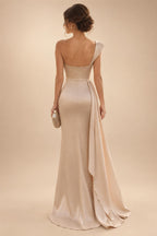Sheath/Column Off Shoulder Stretch Jersey Floor-Length Mother of the Bride & Groom Dresses with Lace Appliques Sleeves & Slit (SHI22501550)