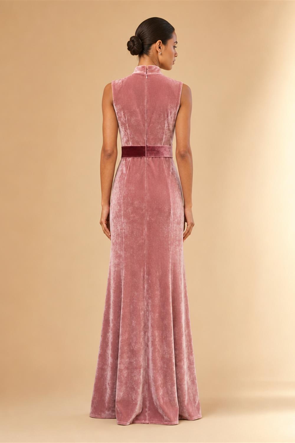 Jacquard Sheath/Column V-Neck Tea-Length Mother of the Bride & Groom Dresses for Women (SHI22501292)