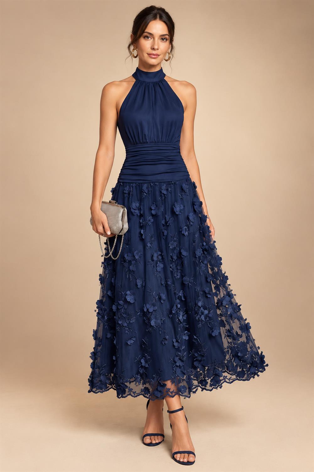 Jacquard A-Line/Princess V-Neck Floor-Length Mother of the Bride & Groom Dresses with Ruched Waist & Pockets (SHI22500984)