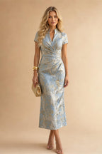 A-Line/Princess V-Neck Chiffon Floor-Length Mother of the Bride & Groom Dresses with Lace Appliques, Sequin & Ruffles (SHI22501608)