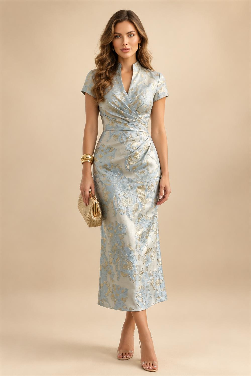 A-Line Floral Sequin Lace Floor-Length Mother of the Bride & Groom Dresses with Ruched Satin Bodice (SHI22500639)