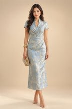 A-Line/Princess V-Neck Chiffon Floor-Length Mother of the Bride & Groom Dresses with Lace Appliques & Ruffles (SHI22501563)