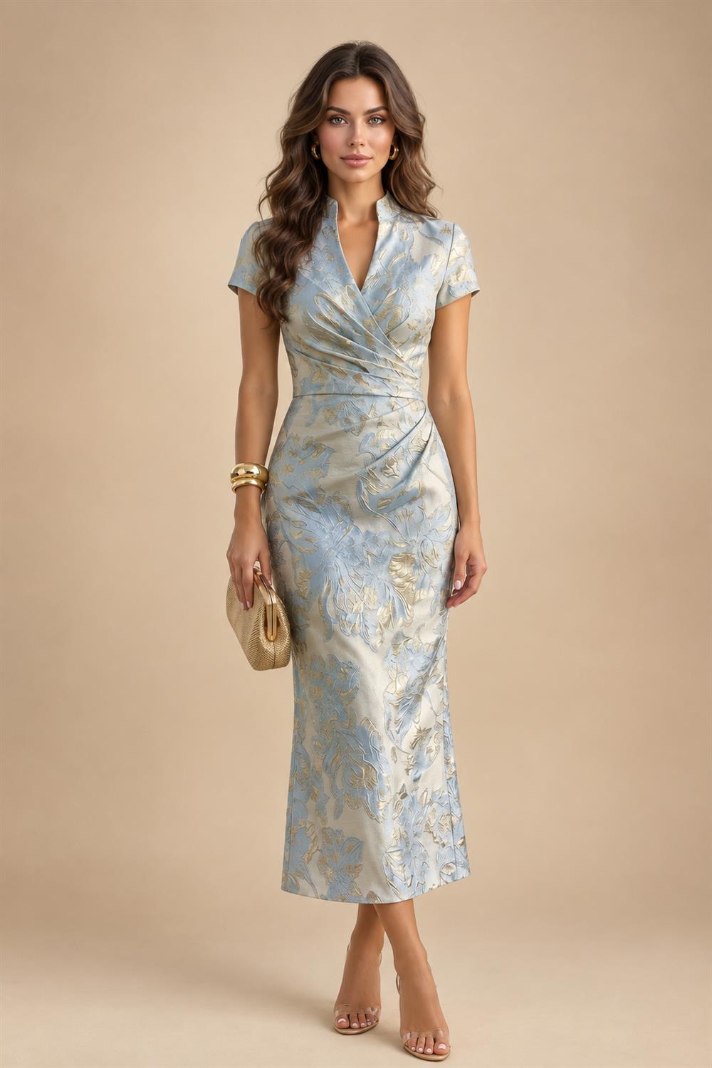A-Line/Princess Off Shoulder Chiffon Maxi Mother of the Bride & Groom Dresses with Lace Appliques, Rhinestone & Pleats (SHI22501655)