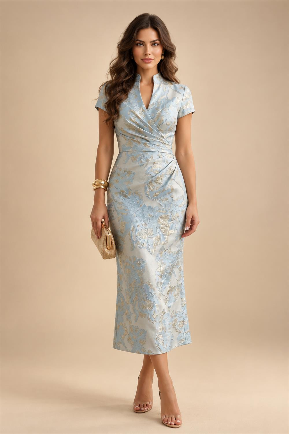 A-Line/Princess Off Shoulder Chiffon Maxi Mother of the Bride & Groom Dresses with Lace Appliques, Rhinestone & Pleats (SHI22501655)