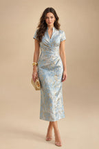 A-Line/Princess V-Neck Chiffon Floor-Length Mother of the Bride & Groom Dresses with Lace Appliques & Pleats (SHI22501605)
