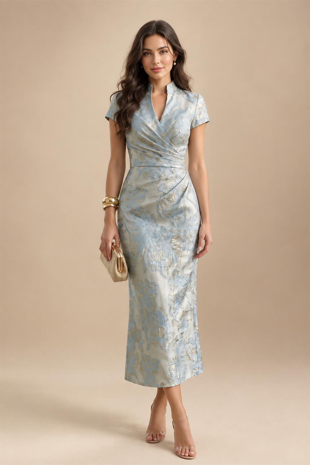 A-Line/Princess Scoop Neck Chiffon Floor-Length Mother of the Bride & Groom Dresses with Lace Appliques & Pleats (SHI22501611)