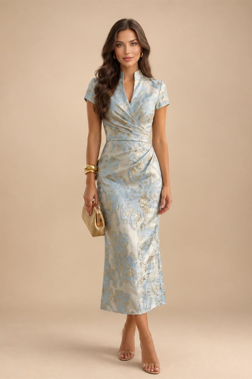Chiffon A-Line/Princess Scoop Neck Floor-Length Mother of the Bride & Groom Dresses with Floral Embroidery (SHI22501221)