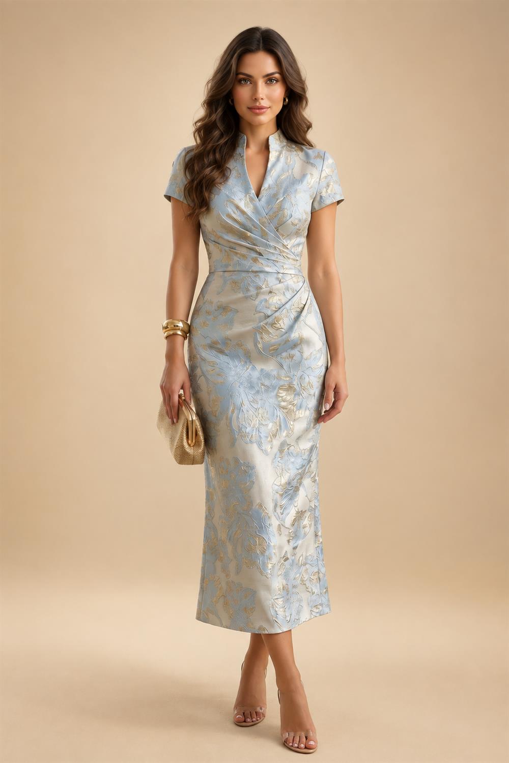 Scoop Neck Chiffon Floor-Length Mother of the Bride & Groom Jumpsuit with Lace Appliques (SHI22501558)