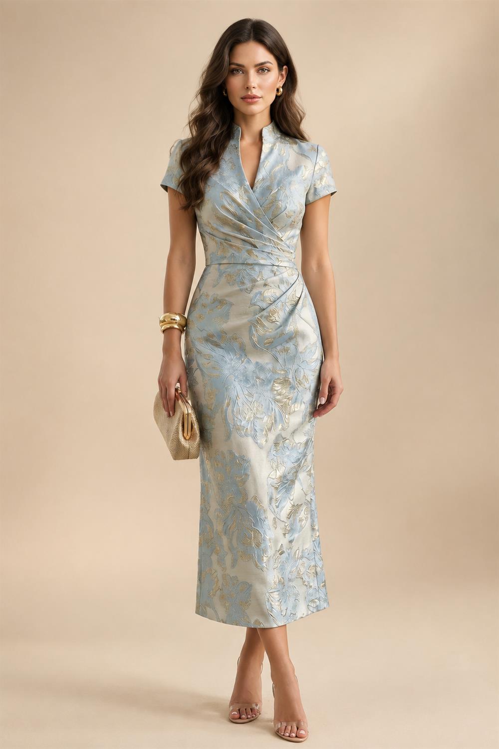 A-Line/Princess Off Shoulder Chiffon Floor-Length Mother of the Bride & Groom Dresses with Sequin, Lace Appliques & Pleats (SHI22501662)
