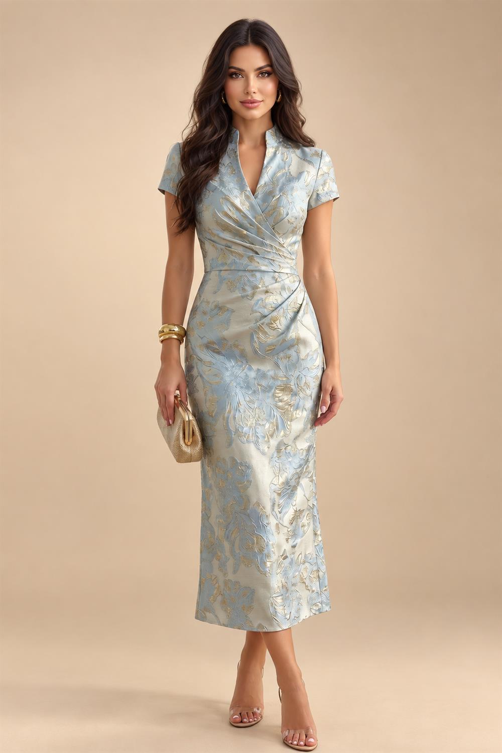 Chiffon A-Line/Princess Scoop Neck Short Mother of the Bride & Groom Dresses Tiered (SHI22500912)