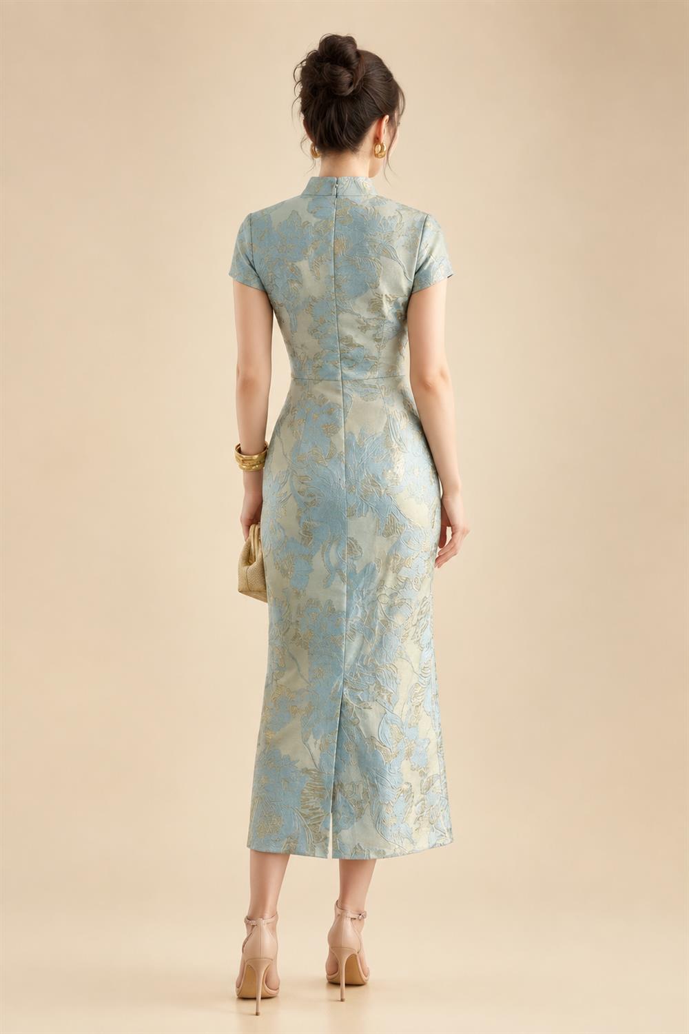 Jacquard Satin One Shoulder A-Line/Princess Long Mother of the Bride & Groom Dresses with Ruffles & Ruched Waist (SHIK25000465)