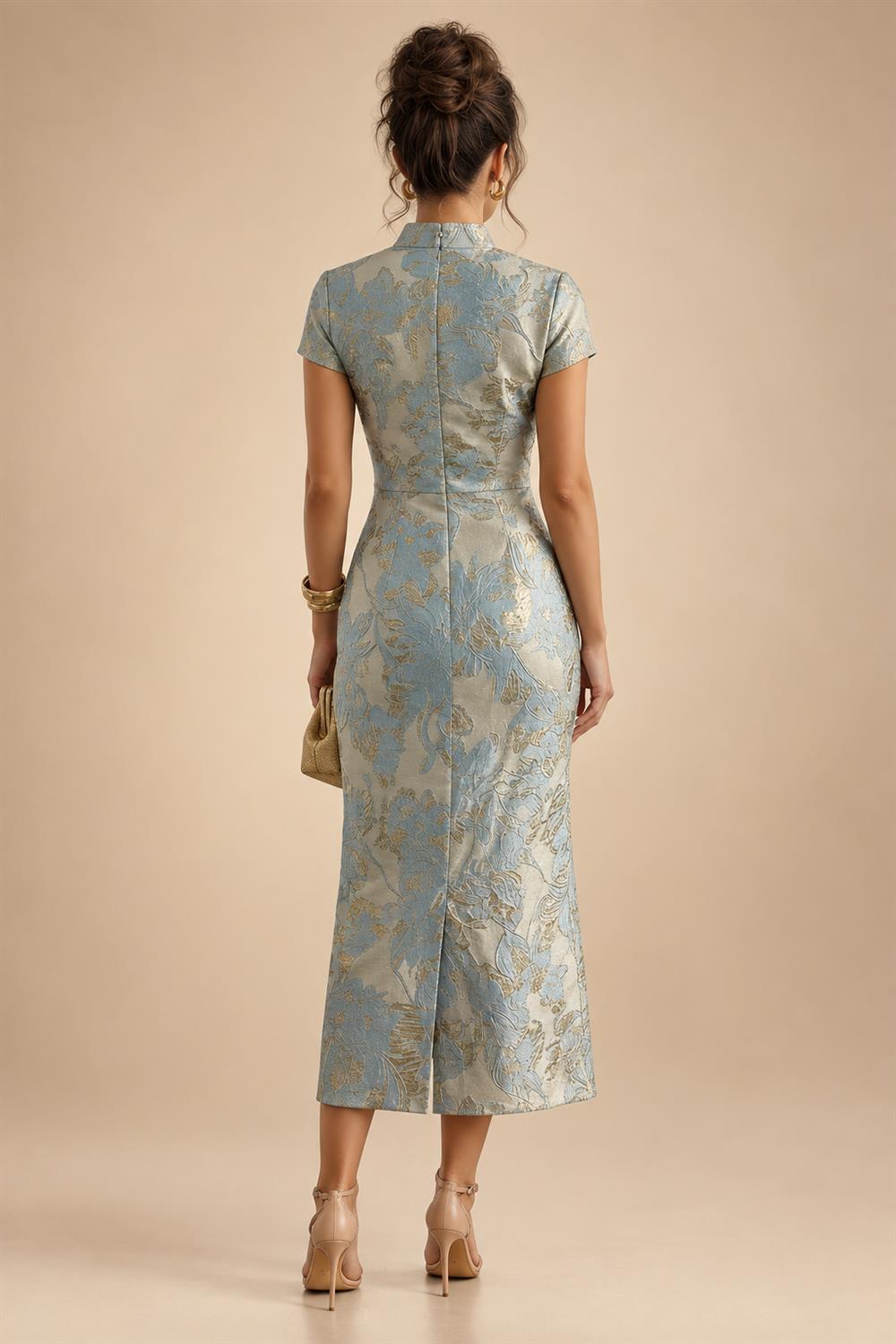 Sheath/Column Scoop Neck Velvet Floor-Length Mother of the Bride & Groom Dresses with Rhinestones (SHI22501640)