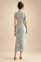 Sheath/Column Scoop Neck Chiffon Floor-Length Mother of the Bride & Groom Dresses with Lace Appliques (SHI22501639)