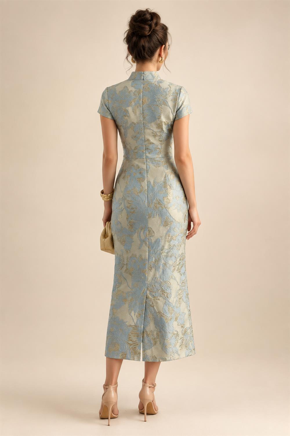 Scoop Neck Chiffon Floor-Length Mother of the Bride & Groom Jumpsuit with Lace Appliques (SHI22501558)