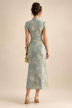 Scoop Neck Chiffon Floor-Length Mother of the Bride & Groom Jumpsuit with Lace Appliques (SHI22501558)