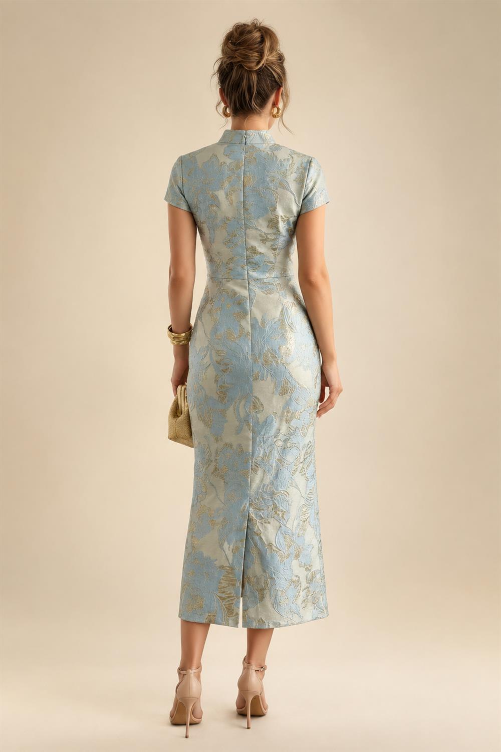 A-Line/Princess One Shoulder Tea-Length Mother of the Bride & Groom Dresses with Ruffles & Ruched Waist (SHI22501283)